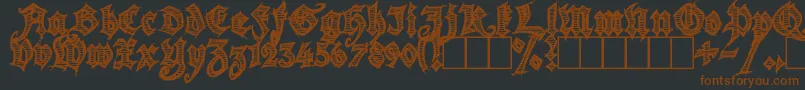 Season of the Witch-Schriftart – Braune Schriften auf schwarzem Hintergrund