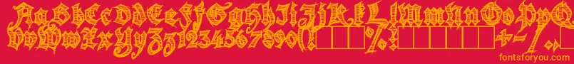 Season of the Witch Font – Orange Fonts on Red Background