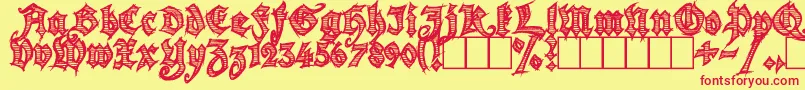 Season of the Witch Font – Red Fonts on Yellow Background