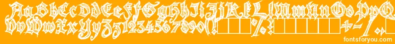 Season of the Witch-Schriftart – Weiße Schriften auf orangefarbenem Hintergrund