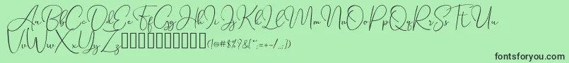 SeattleScriptDemo Font – Black Fonts on Green Background