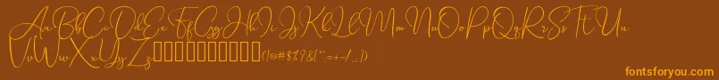 SeattleScriptDemo Font – Orange Fonts on Brown Background