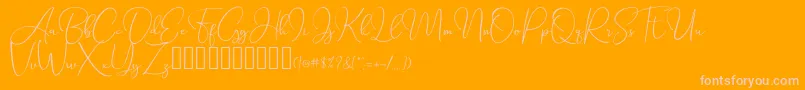 SeattleScriptDemo-Schriftart – Rosa Schriften auf orangefarbenem Hintergrund