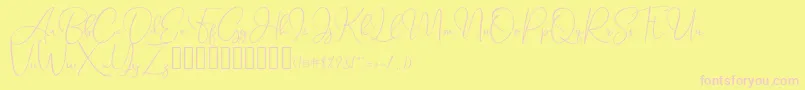 SeattleScriptDemo-Schriftart – Rosa Schriften auf gelbem Hintergrund