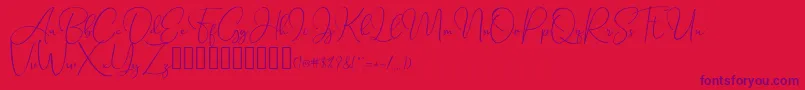Fonte SeattleScriptDemo – fontes roxas em um fundo vermelho