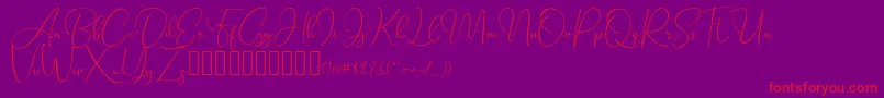 SeattleScriptDemo-fontti – punaiset fontit violetilla taustalla