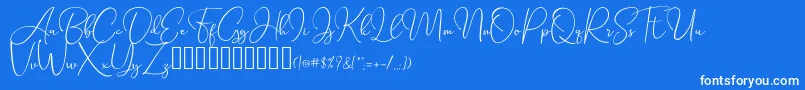 SeattleScriptDemo Font – White Fonts on Blue Background