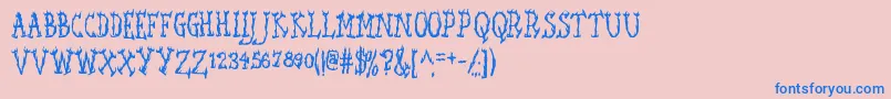 フォントSEAWFA   – ピンクの背景に青い文字