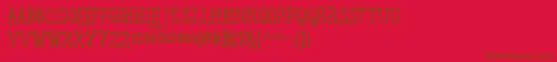 フォントSEAWFA   – 赤い背景に茶色の文字