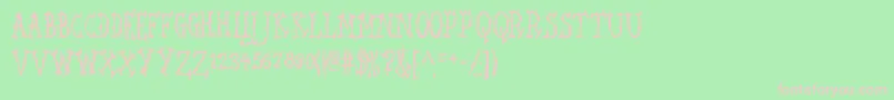 SEAWFA  -fontti – vaaleanpunaiset fontit vihreällä taustalla