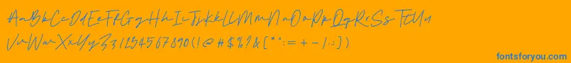 Police Sebastian Signature – polices bleues sur fond orange