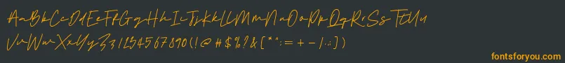 Fonte Sebastian Signature – fontes laranjas em um fundo preto