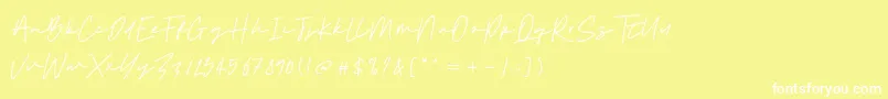 Sebastian Signature Font – White Fonts on Yellow Background