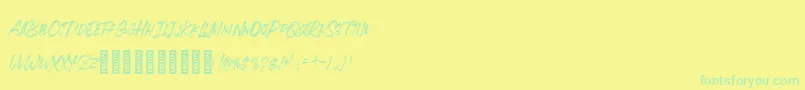 Шрифт SEBLAQUE – зелёные шрифты на жёлтом фоне