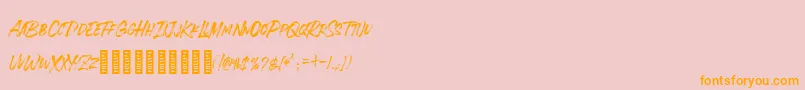 SEBLAQUE-Schriftart – Orangefarbene Schriften auf rosa Hintergrund