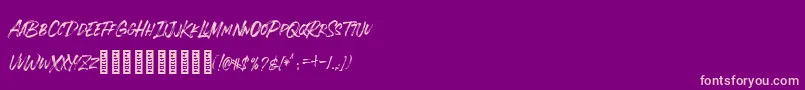 SEBLAQUE-Schriftart – Rosa Schriften auf violettem Hintergrund