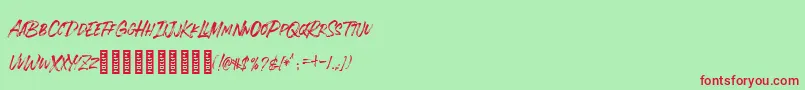 SEBLAQUE Font – Red Fonts on Green Background