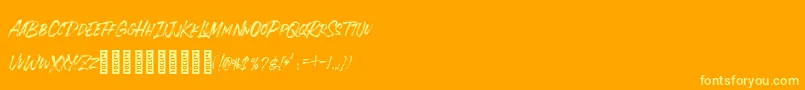 SEBLAQUE Font – Yellow Fonts on Orange Background
