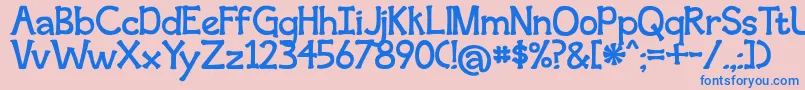 second breakfast Font – Blue Fonts on Pink Background