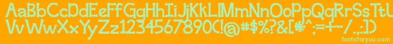 second breakfast Font – Green Fonts on Orange Background