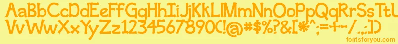 second breakfast Font – Orange Fonts on Yellow Background