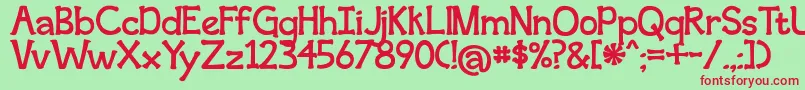 second breakfast Font – Red Fonts on Green Background