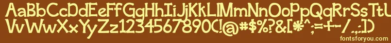 second breakfast Font – Yellow Fonts on Brown Background