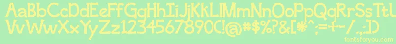 second breakfast Font – Yellow Fonts on Green Background