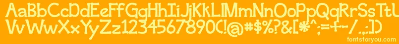 second breakfast Font – Yellow Fonts on Orange Background