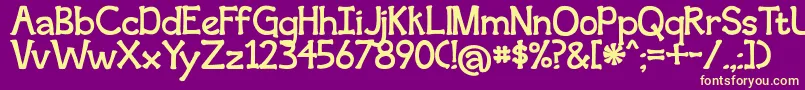 second breakfast Font – Yellow Fonts on Purple Background