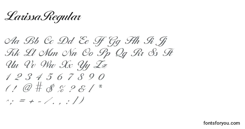 Fuente LarissaRegular - alfabeto, números, caracteres especiales