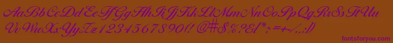 LarissaRegular Font – Purple Fonts on Brown Background