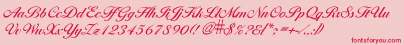 LarissaRegular Font – Red Fonts on Pink Background