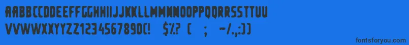second hand shop Font – Black Fonts on Blue Background