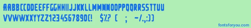 second hand shop Font – Blue Fonts on Green Background