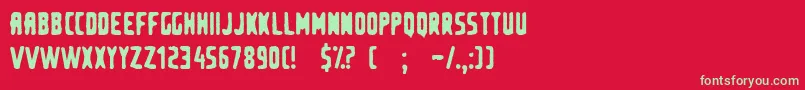 Шрифт second hand shop – зелёные шрифты на красном фоне