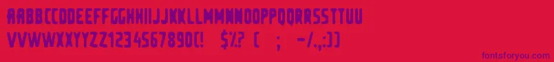 second hand shop Font – Purple Fonts on Red Background