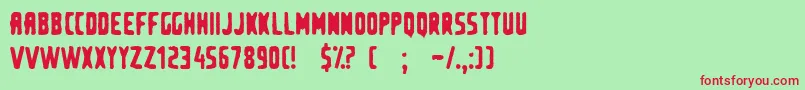 second hand shop Font – Red Fonts on Green Background