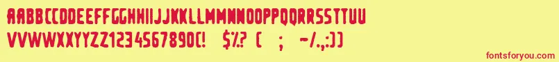 second hand shop Font – Red Fonts on Yellow Background