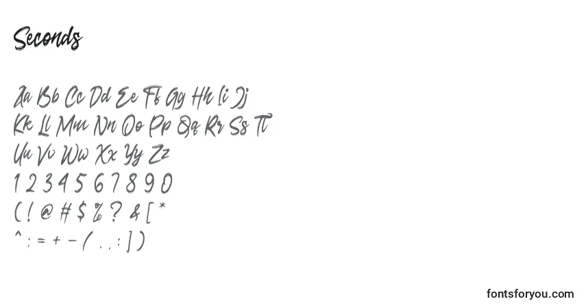 Fuente Seconds - alfabeto, números, caracteres especiales