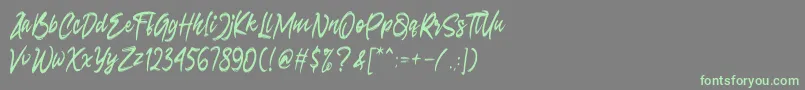 フォントSeconds – 灰色の背景に緑のフォント