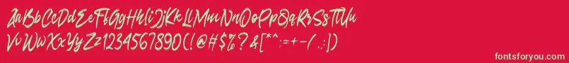 フォントSeconds – 赤い背景に緑の文字