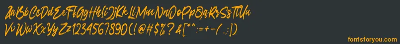 フォントSeconds – 黒い背景にオレンジの文字