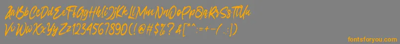 フォントSeconds – オレンジの文字は灰色の背景にあります。