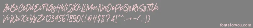 Seconds Font – Pink Fonts on Gray Background