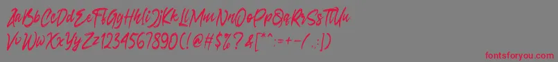 フォントSeconds – 赤い文字の灰色の背景