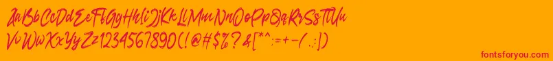 Seconds Font – Red Fonts on Orange Background