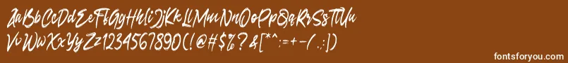 フォントSeconds – 茶色の背景に白い文字