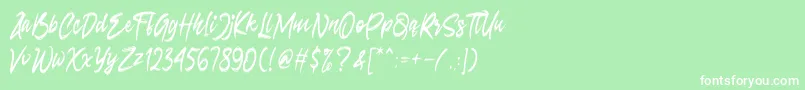 Seconds-Schriftart – Weiße Schriften auf grünem Hintergrund
