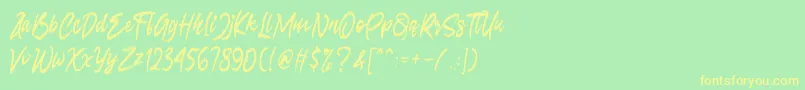 Seconds Font – Yellow Fonts on Green Background